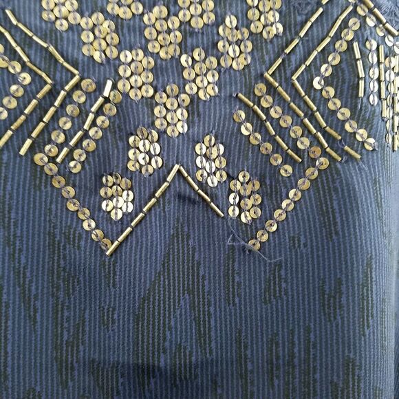 3/$25 Ecote blue tank sequins bronze detail medium - Picture 2 of 7